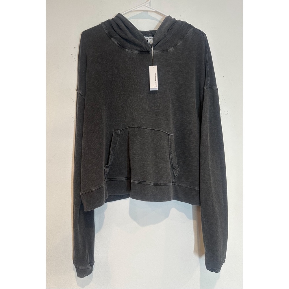 James Perse NWT boxy cropped sweatshirt grey 3/large hoodie